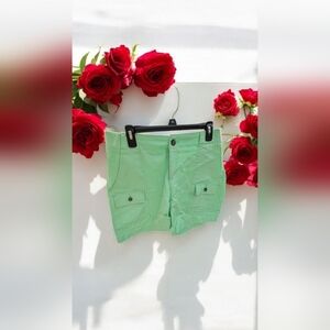 Women's Lee Ultra Lux Flex To Go Cargo Shorts Mint Green Size 12 (EUC)
